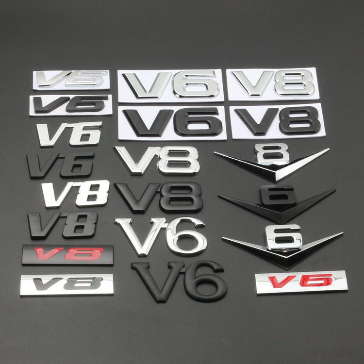 Etiqueta de Metal Universal de grande deslocamento para carro V8 V6 Etiqueta de deslocamento Decoração Corpo Logotipo tr