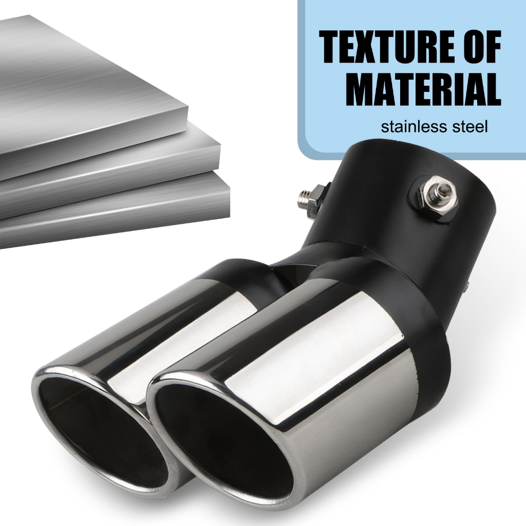 Universal Saída Dupla Ponta de Escape Aço Inoxidável Auto Silenciador do Carro Universal Saída Dupla Ponta de Escape Aço Inoxidável Auto Silenciador do Carro