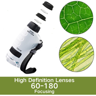Microscópio De Mão Portátil Com Zoom 60X-180X Para Plantas Infantis em Oferta na Shopee