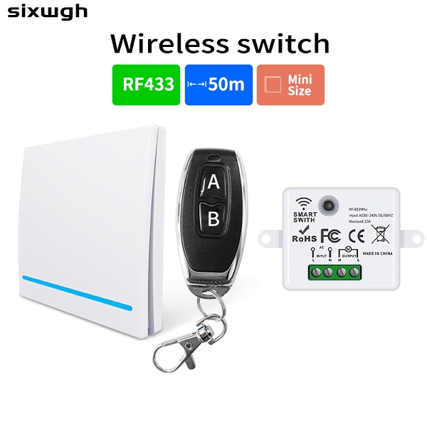 Interruptor sem fio Interruptor remoto Interruptor inteligente RF DIY conjunto de interruptor de luz modificado em Oferta na Shopee