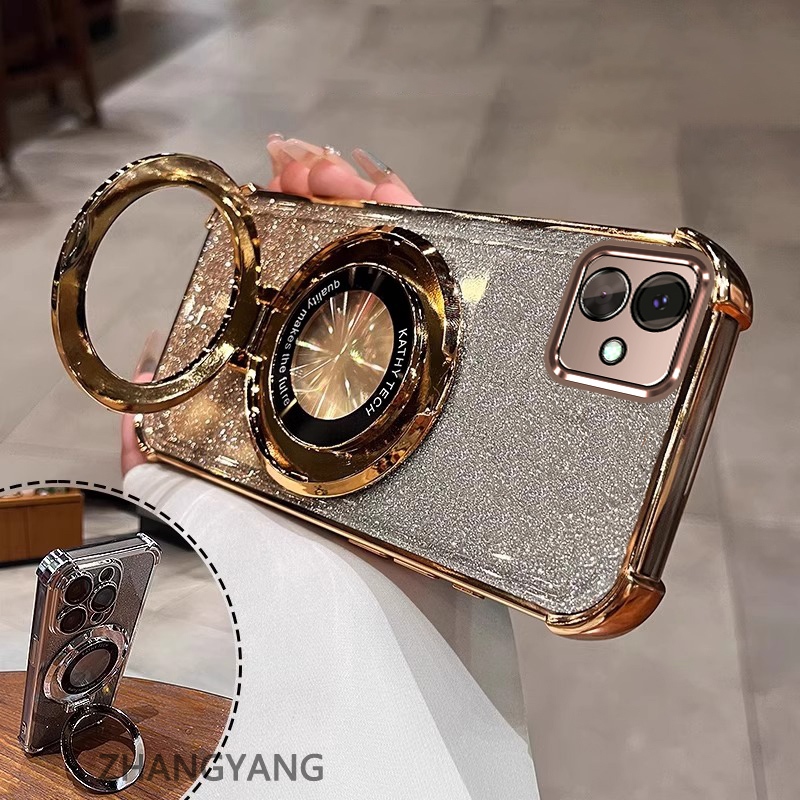 Capa Para Samsung A04 A05 A36 Quatro Cantos anti Queda Galvanizado Caso De Telefone Estético glitter Papel Novo design S