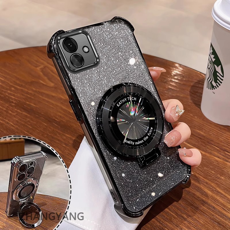Capa Para Samsung A04 A05 A36 Quatro Cantos anti Queda Galvanizado Caso De Telefone Estético glitter Papel Novo design S