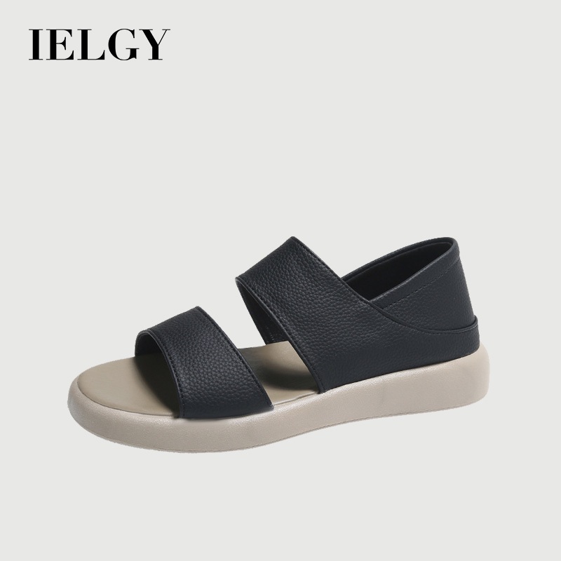 IELGY Sandálias De Verão Novas Lisas De Moda De Duas Costas Calcanhar Romano Sapatos De Praia Para Mulheres em Oferta na Shopee