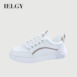 IELGY Nova Versão Coreana Simples Lace-up Casual Sapatos Brancos Femininos Estilo Harajuku De Estudante