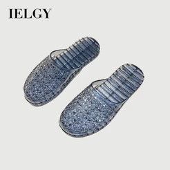 Chinelos De Cristal Ocos E Respiráveis Semi-toe IELGY Para Mulheres , Banheiro Antiderrapante De Verão