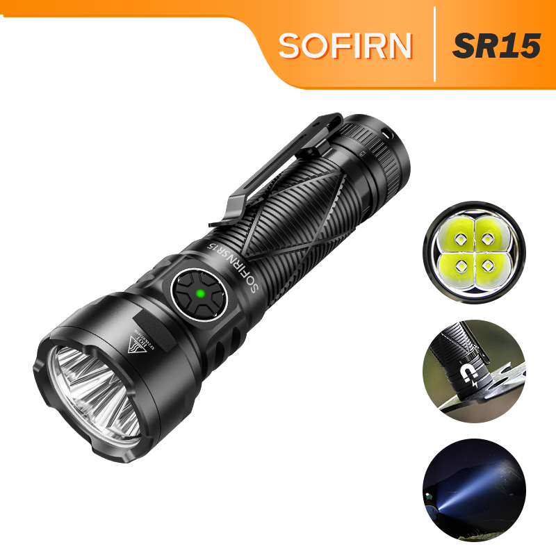 Lanterna Recarregável SOFIRN SR15 510 Metros De Longa Distância De Feixe EDC Super Brilhante De 4500 Lúmens em Oferta na Shopee