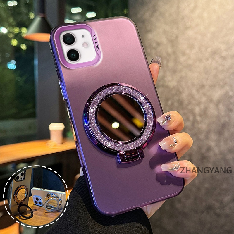 Capa Para iPhone 11 11 Pro Max Silicone Fosco TPU De Telefone Suporte De Função De Espelho Estético Novo design Macia an em Oferta na Shopee