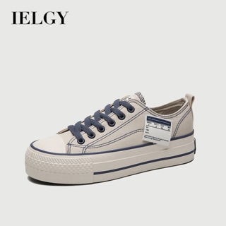 IELGY Sapatos De Lona De Corte Baixo Coreano Salto Plano casual Solas Grossas Aumentadas em Oferta na Shopee
