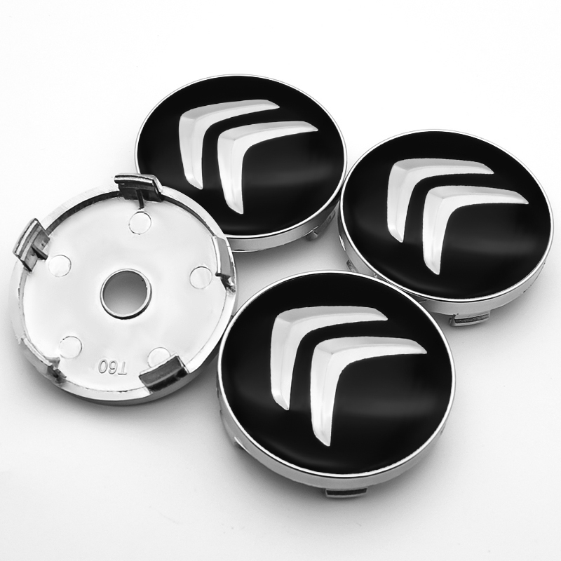 Citroen 4 Peças 60mm Tampa Central Do Cubo Da Roda Logotipo Pneu De Carro Capa Decorativa Acessórios Para