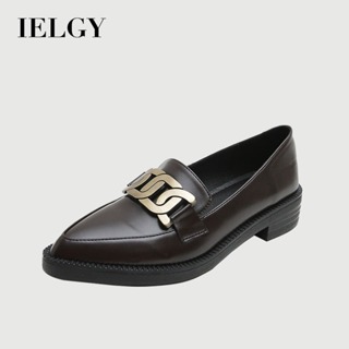 IELGY Mocassins 2025 Novo Metálico Retro Estilo Britânico Slip-on Sapatos De Couro Flat Feminino Plus Size em Oferta na Shopee
