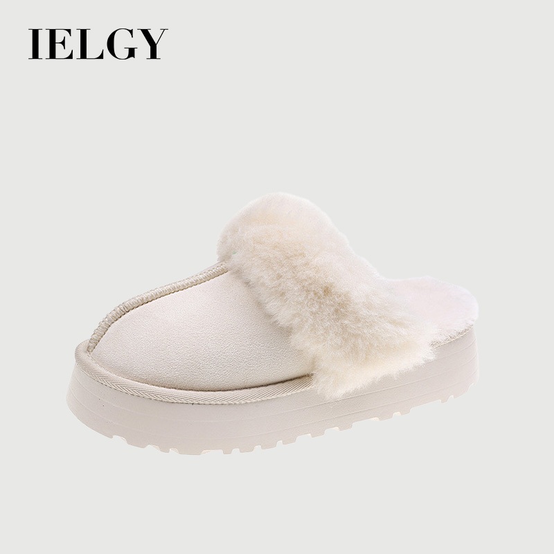 IELGY Sapatos Femininos Acolchoados De Lã Com Sola Grossa E Meio Antiderrapante