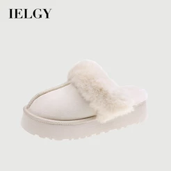 IELGY Sapatos Femininos Acolchoados De Lã Com Sola Grossa E Meio Antiderrapante