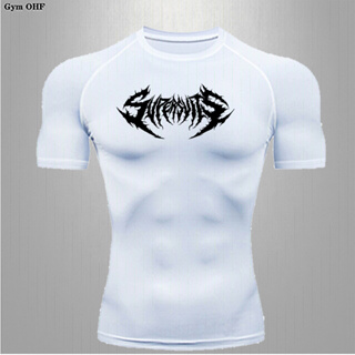 2025 Camiseta De Compressão Masculina Verão Roupas Esportivas Correndo Elástica De Secagem Rápida Esportiva em Oferta na Shopee