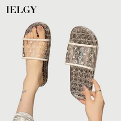 Chinelos Transparentes De Cristal IELGY Para Mulheres Usarem Fora , Estilo Ins , Banho , Antiderrapante , Fundo Macio ,