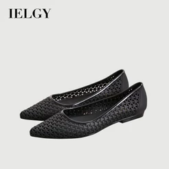 IELGY Novo Estilo Bico Fino Romano Tecido Recorte Sandálias De Gelatina Para Mulheres Verão Praia Férias