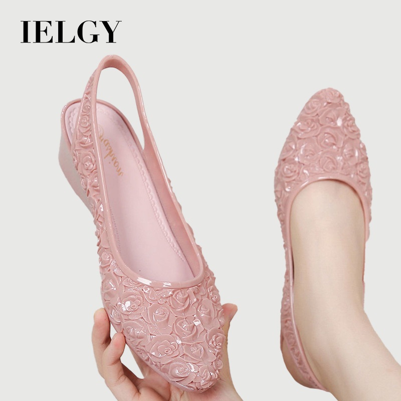 IELGY Sandálias Florais Elegantes Femininas De Verão Antiderrapantes Com Saia Bico Fino Salto Cunha Simples E Casual - Women Shoes
