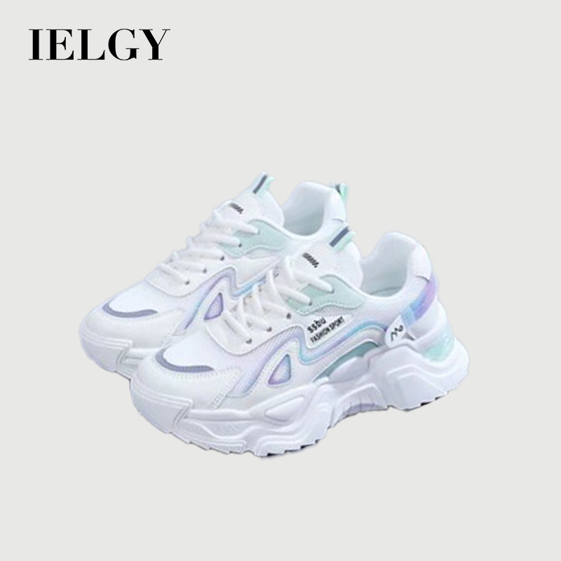 Sapatos de malha respirável Ielgy Daddy Daddy Fêmea All-Match Novo Estilo Estudante Sapatos de corrida esportiva Casual em Oferta na Shopee