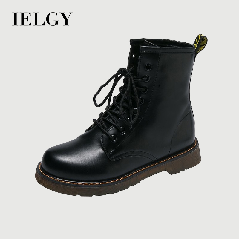 Botas Martin De Couro Inglês Com Sola De Glúten E Carne De Salto Baixo IELGY Cadarço Frontal em Oferta na Shopee