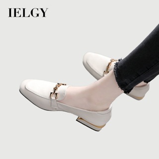 IELGY Mocassins Femininos De Couro Macio Com Bico Quadrado E Salto Bloco Plano Britânico em Oferta na Shopee