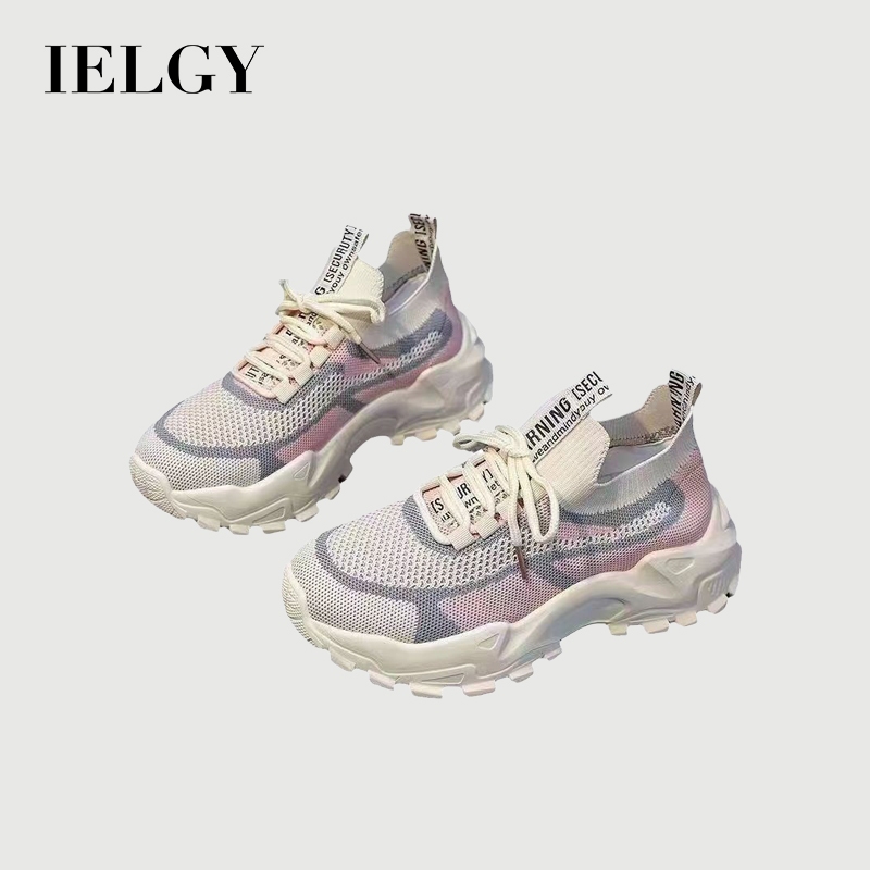 IELGY Novos Sneakers Tênis De Verão Femininos De Tecelagem De Malha Esportiva Estudante De Corrida Casual Leve 6CM em Oferta na Shopee