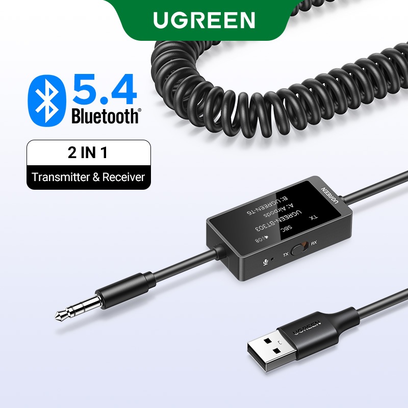 Tela OLED UGREEN 2 Em 1 AptX HD Carro Bluetooth 5.4 USB-A 3.5 Mm Receptor Transmissor Embutido Microfone Para Laptop PC em Oferta na Shopee