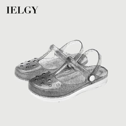 IELGY Sapatos Com Buracos De Verão Sandálias De Cristal Gelatinoso Feminino Leve Estudante Enfermeira