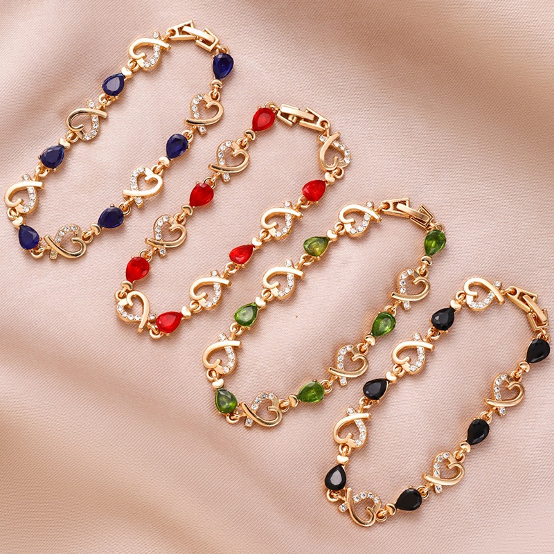 Moda Feminina Aço Inoxidável Amor Gem Zircon Noivado Pulseira De Casamento Acessórios De Jóias