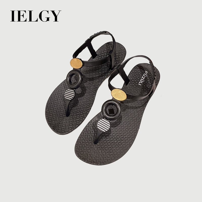 IELGY Sandálias Planas Casuais Femininas Com Fivela Oca em Oferta na Shopee