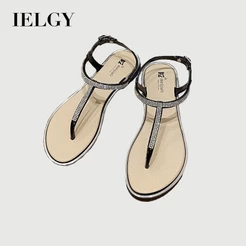 IELGY Novas Sandálias Quentes Da Moda Femininas Com Strass E Bico Fino