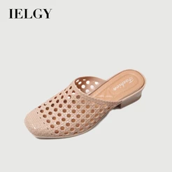 IELGY Moda Verão Novo Trabalho Baotou Chinelos Ocos Para Mulheres