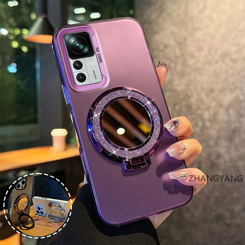 Capa Para Xiaomi 12T 12T Pro 12 12 Lite Silicone Fosco TPU De Telefone Suporte De Função De Espelho Estético Novo design em Oferta na Shopee