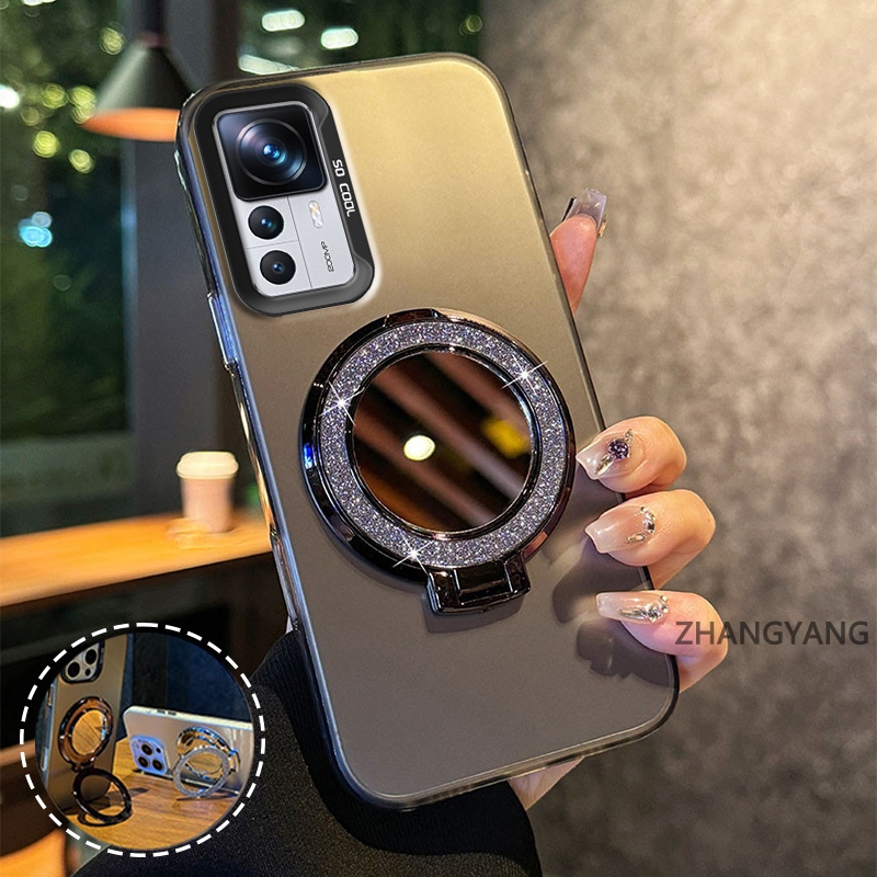 Capa Para Xiaomi 12T 12T Pro 12 12 Lite Silicone Fosco TPU De Telefone Suporte De Função De Espelho Estético Novo design