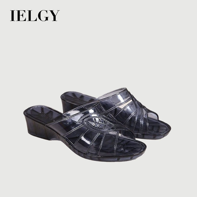 IELGY Jelly Sandálias De Cristal Transparentes Recorte Feminino Com Saia De Verão Altura Simples Da Mãe - Women Shoes