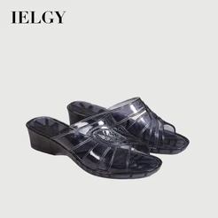 Sandálias Femininas De Cristal Transparente IELGY Jelly Recortadas Com Saia Verão Simples Mãe Aumentada