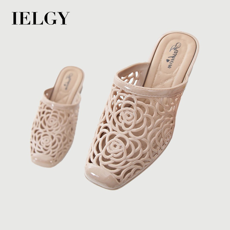 Sandálias Elegantes IELGY Para Mulheres Praia Preguiçoso Semi-Arrastado Baotou Salto Bloco Usado Ao Ar Livre em Oferta na Shopee