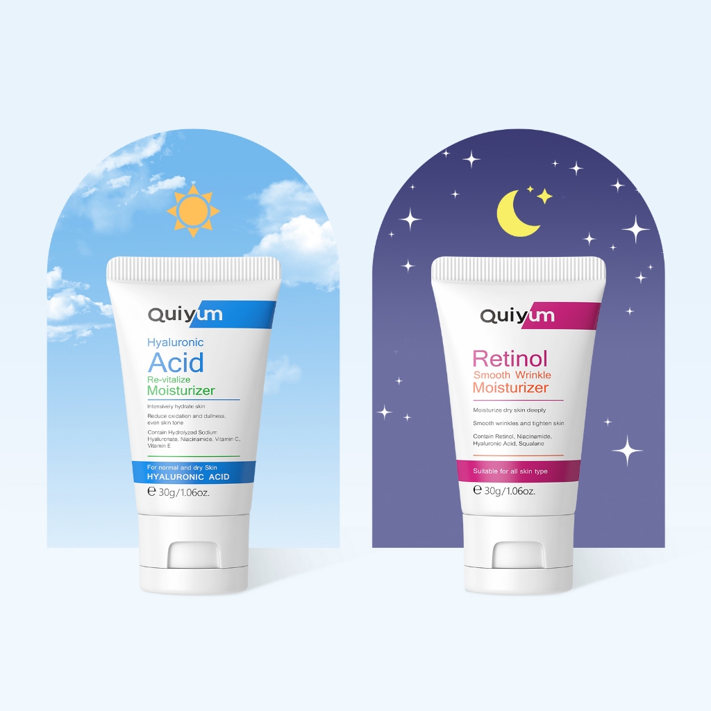 QUIYUM Ácido Hialurônico Re-vitalize/Creme De Retinol Para Cuidados Com O Dia E Noite Suave Linhas Finas Hidratante Ilum