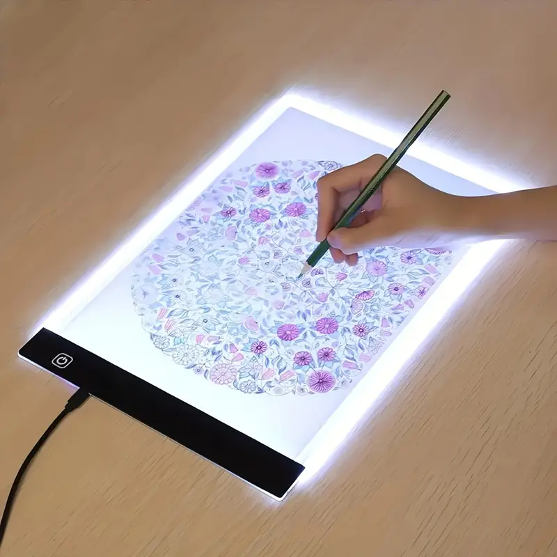 Mesa De Led Luz Branco Desenho Transposição A4 Profissional