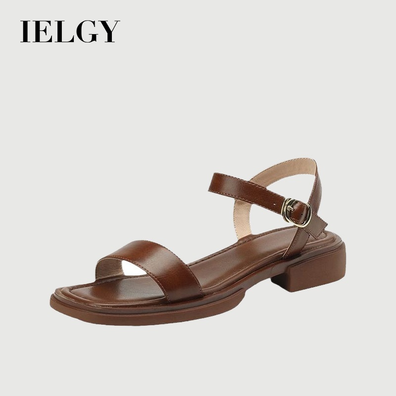IELGY Sandálias Simples retro , Novo Temperamento De Verão , Calcanhar Grosso , Sapatos Romanos De Dedo Do Pé em Oferta na Shopee