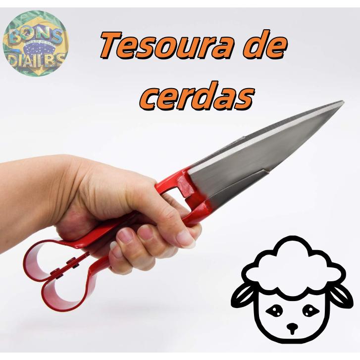 Tesoura Para Poda e Tosa Aparar Crinas Tosquia Jardim Cavalos Ovelhas Tipo Mola
