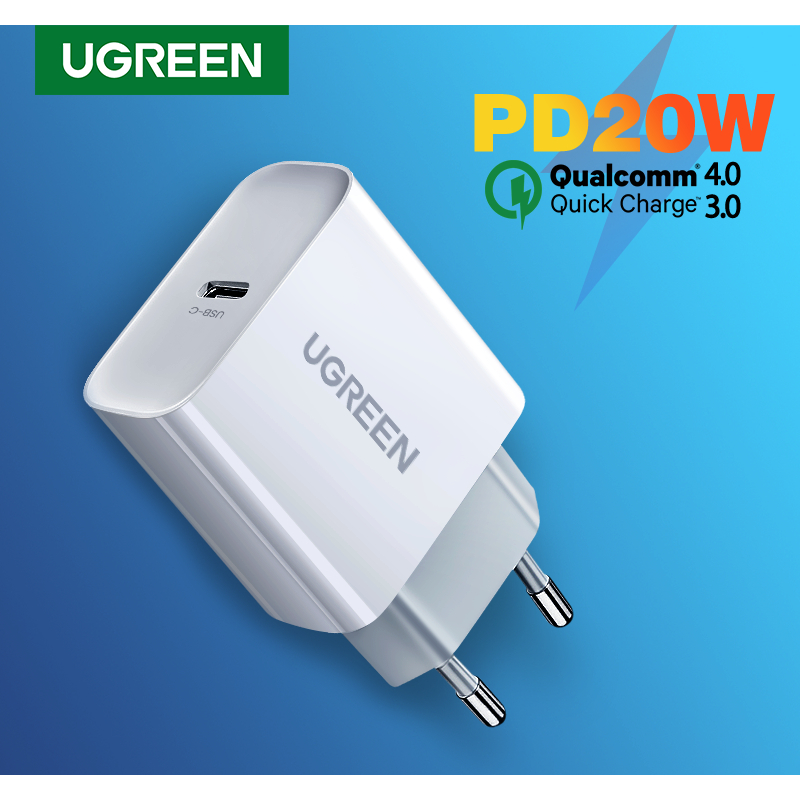 Carregador Rápido PD 20W Ugreen QC4.0 3.0 Usb Tipo C Para iPhone 13 12 8 em Oferta na Shopee