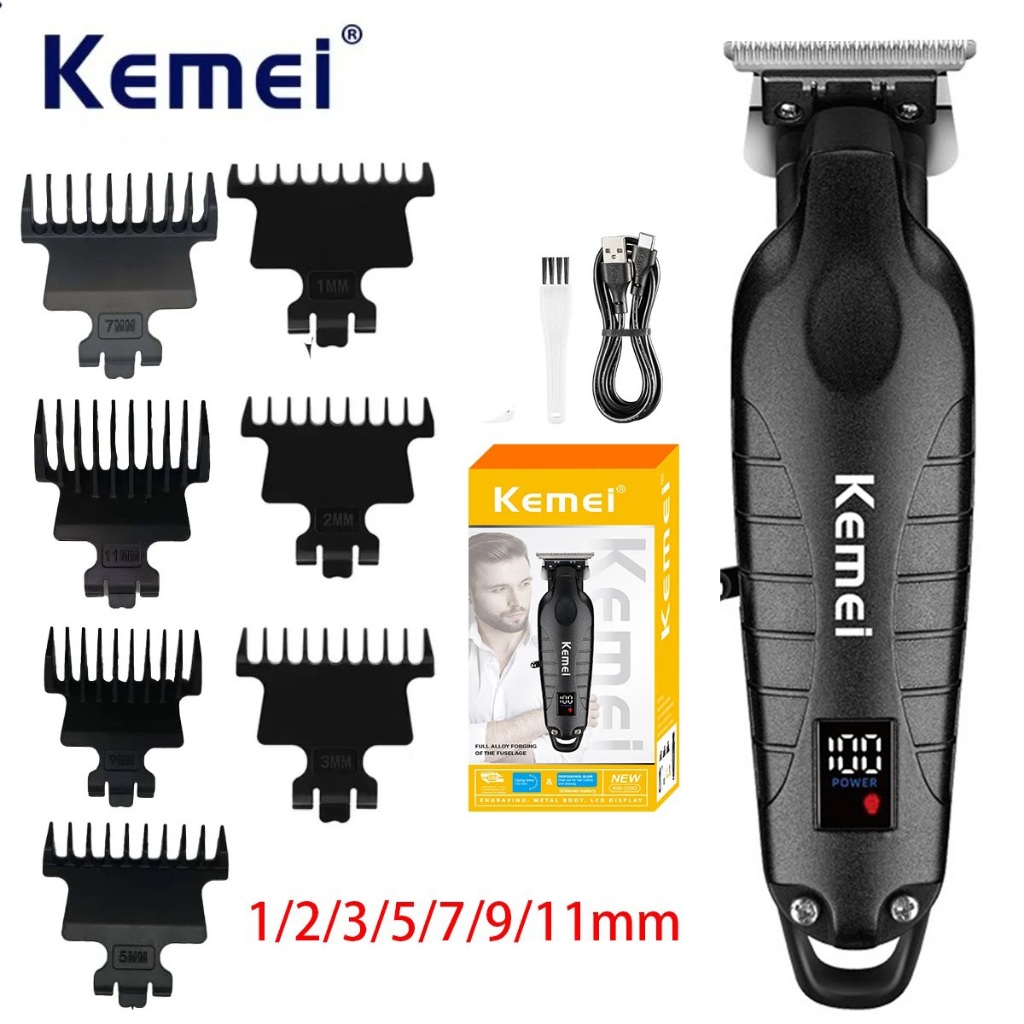 Kemei 2293 Aparador De Barbeiro Profissional Zero Lacunas Sem Fio Recarregável Máquina De Cortar Cabelo Masculina Acabam - Beauty
