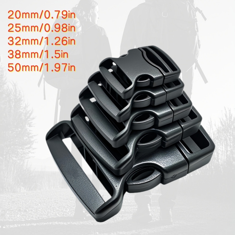 10 Unidades/Pacote Plástico Webbing Fivela Liberação Fivelas Cinta Clipe Masculino Cinto Tático Paracord Pulseira Saco A