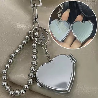Chaveiro De Metal Com Espelho Em Forma De Coração Estilo y2k Bolsa Pingente Doce Legal De Moda Na em Oferta na Shopee