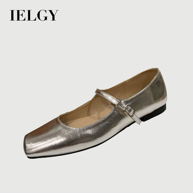 IELGY Sapatos Franceses Mary Jane Para Mulheres Primavera Estilo Flat Square Toe Shallow Straight Style Single Shoes
