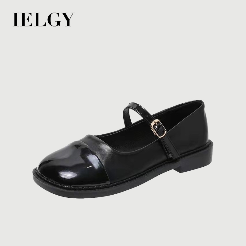 IELGY Sapatos Femininos De Couro Com Sola Grossa Francesa E Bico Redondo em Oferta na Shopee