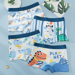 Roupas Íntimas Infantis 4 Peças Cuecas De Boxer Puro Algodão Para Meninos Suaves Confortáveis em Oferta na Shopee