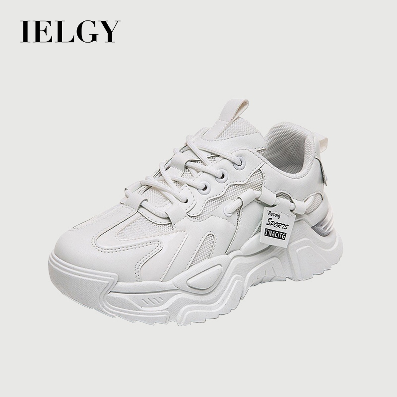IELGY Daddy Sapatos Femininos 2025 Plataforma Versátil casual Tênis Branco em Oferta na Shopee