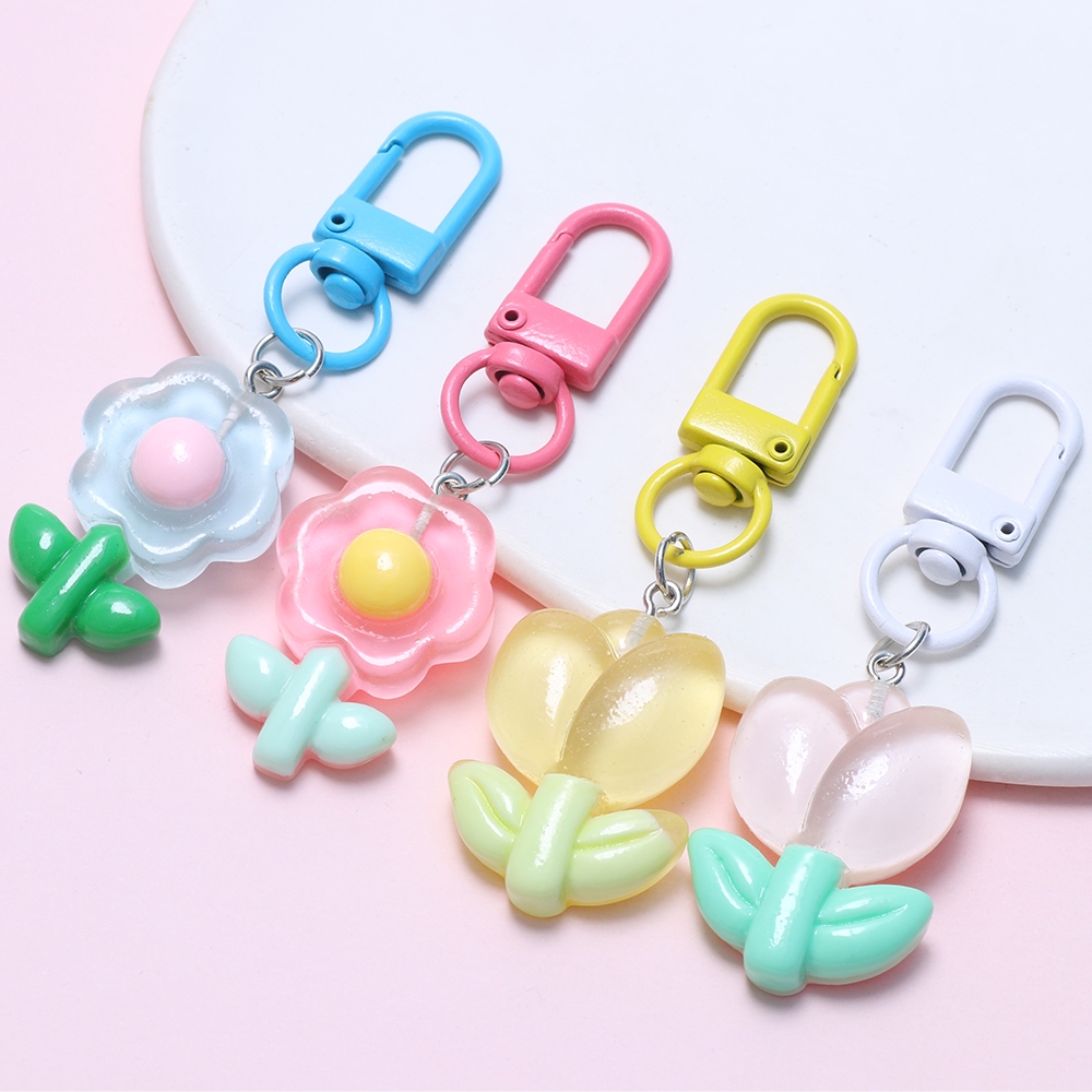 10 Pçs Flor Chaveiro Anéis Divididos Charme Para Mochila Acessórios Decorações — imagem 2 de 2