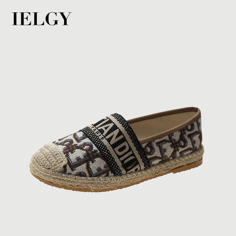 IELGY Sapatos De Pano Estilo Étnico Femininos De Pescador De Linho 2025 Novos Lona Plana slip-on em Oferta na Shopee