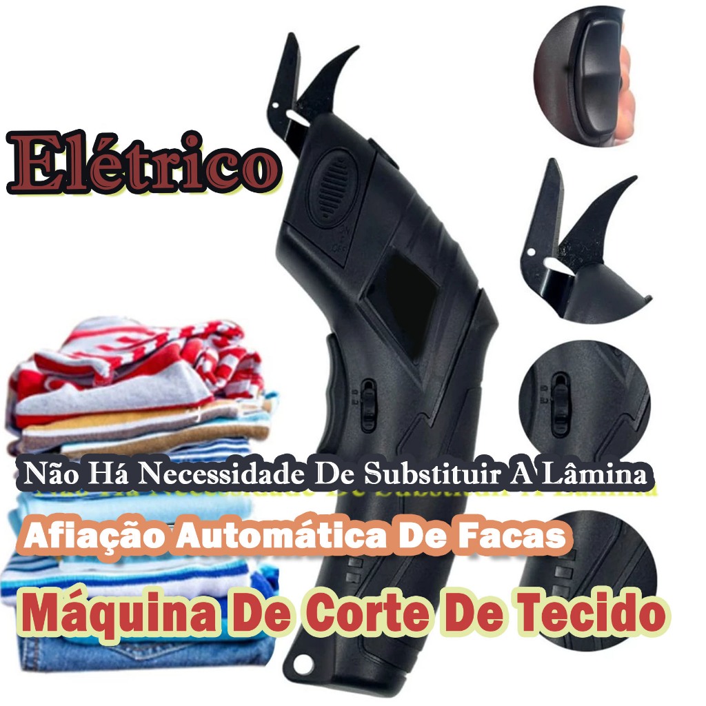 Tesoura De Tecido Elétrica Recarregável 2000mah Usb Para Cortar Tecido